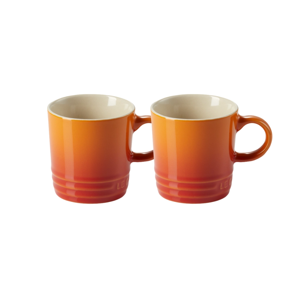 Jogo 2 Canecas Espresso de Cerâmica 100 ml Laranja Le Creuset