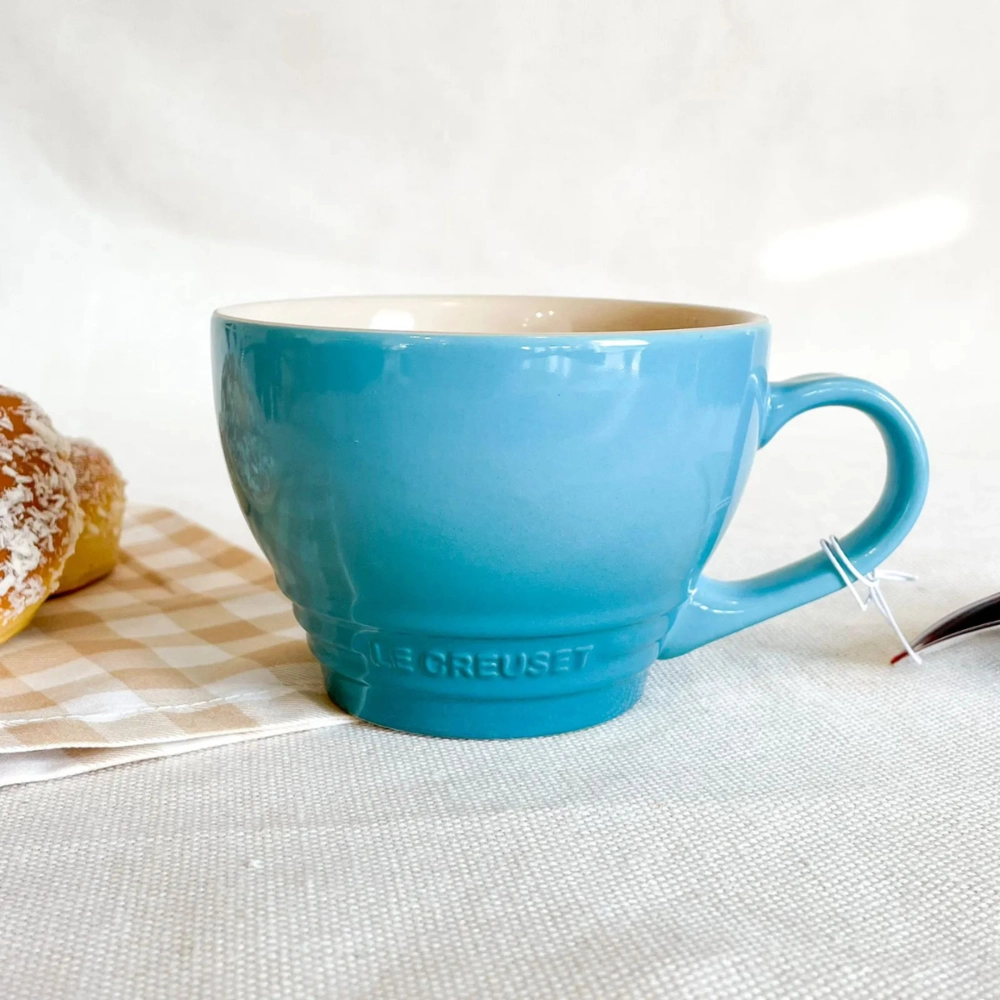 Caneca Bistrô de Cerâmica 400 ml Azul Caribe Le Creuset