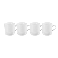 Jogo 4 Canecas Espresso de Cerâmica 100 ml Branco Le Creuset