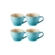 Jogo 4 Canecas Bistrô de Cerâmica 400 ml Azul Caribe Le Creuset