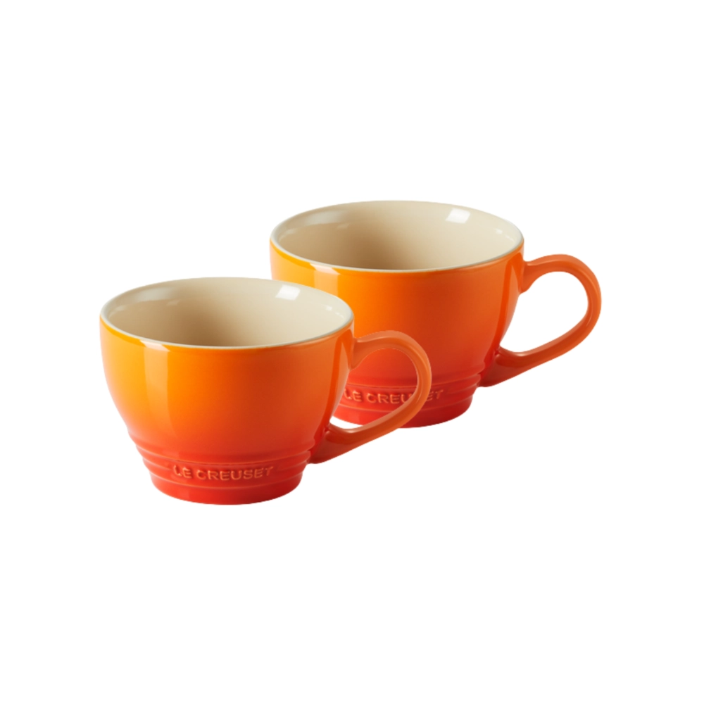 Jogo 2 Canecas Bistrô de Cerâmica 400 ml Laranja Le Creuset