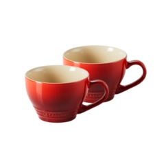 Jogo 2 Canecas Bistrô de Cerâmica 400 ml Vermelho Le Creuset