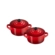 Jogo 2 Mini Cocotte de Cerâmica 10 cm Vermelho Le Creuset