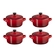 Jogo 4 Mini Cocotte de Cerâmica 10 cm Vermelho Le Creuset