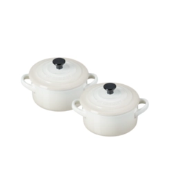 Jogo 2 Mini Cocotte de Cerâmica 10 cm Meringue Le Creuset