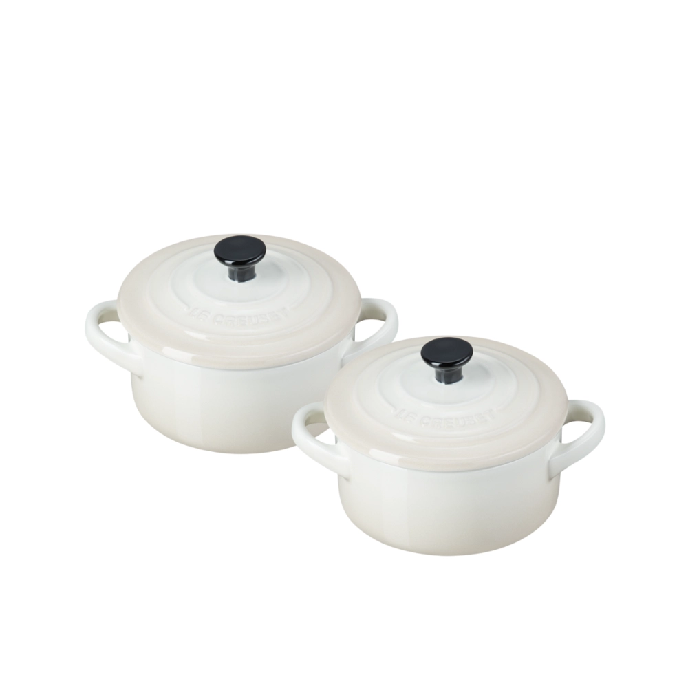 Jogo 2 Mini Cocotte de Cerâmica 10 cm Meringue Le Creuset